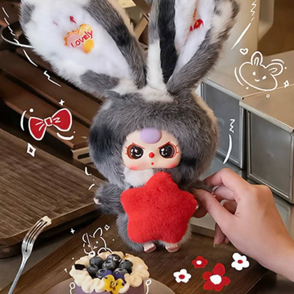 Baby Three Lily Rabbit Town V3 Series Plush Confirmed GRAY Bunny Box - Picture 5 of 14